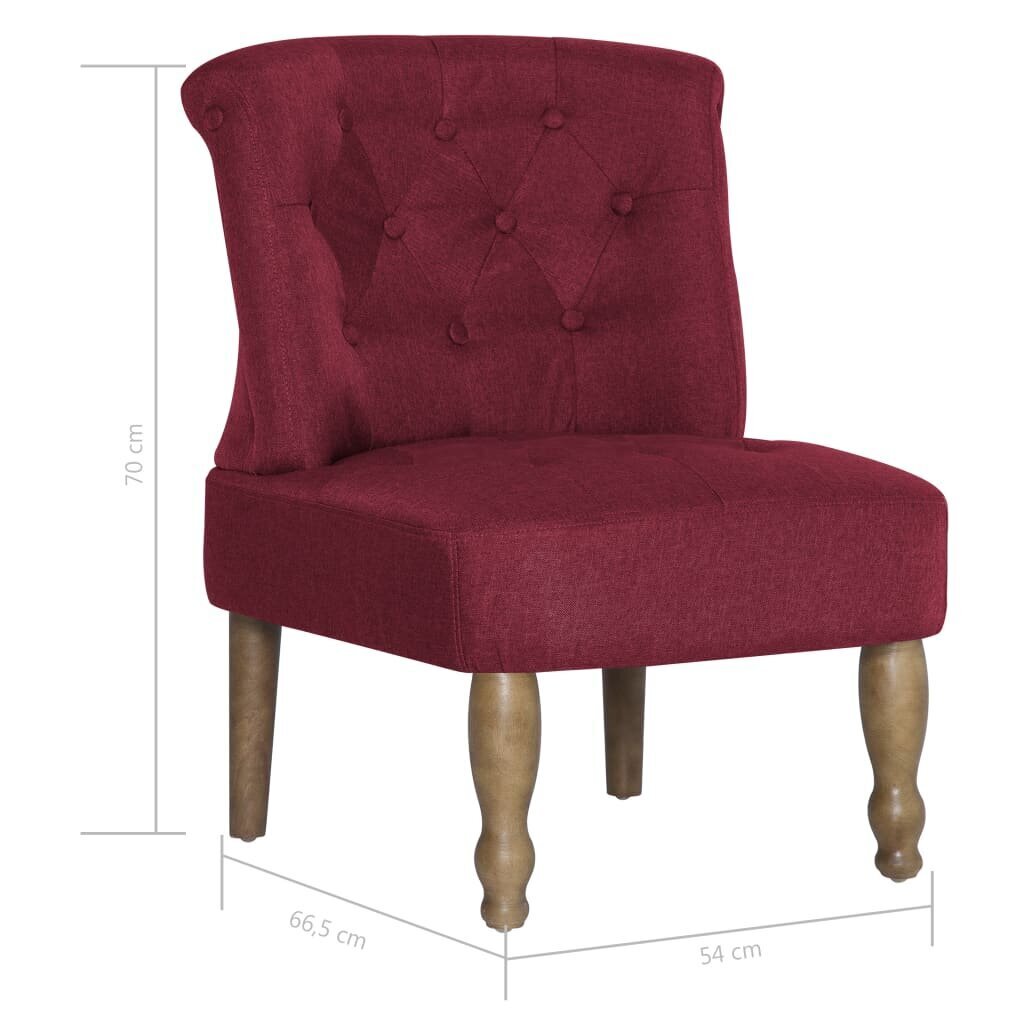 vidaXL atpūtas krēsli, 2 gab., franču stils, vīnsarkans audums цена и информация | Atpūtas krēsli | 220.lv
