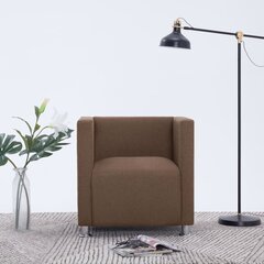vidaXL atpūtas krēsls, kuba forma, brūns audums cena un informācija | Atpūtas krēsli | 220.lv