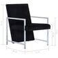 vidaXL atpūtas krēsls ar hromētām kājām, melns samts cena un informācija | Atpūtas krēsli | 220.lv
