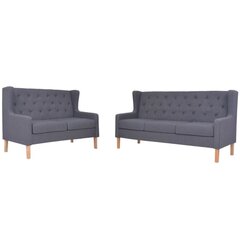 vidaXL dīvānu komplekts, 2 gab., pelēks audums цена и информация | Комплекты мягкой мебели | 220.lv