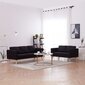 vidaXL divdaļīgs dīvānu komplekts, melns audums цена и информация | Dīvānu komplekti | 220.lv