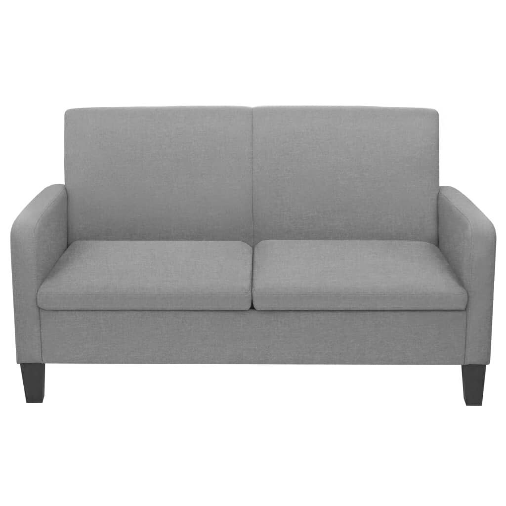 vidaXL auduma dīvāns, 2 gab., gaiši pelēks cena un informācija | Dīvānu komplekti | 220.lv