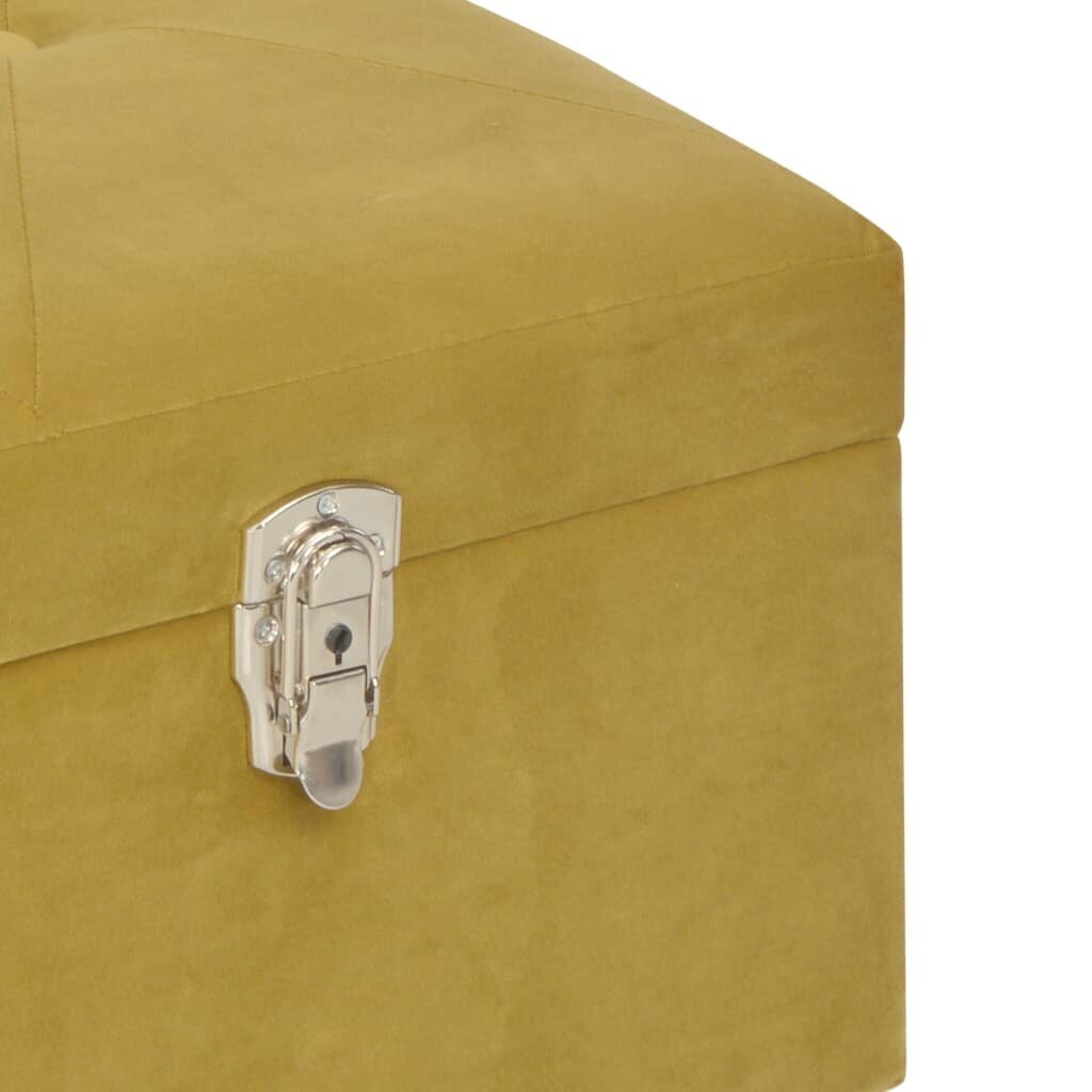 vidaXL sols ar kasti, 105 cm, sinepju dzeltens samts cena un informācija | Apavu skapji, apavu plaukti, priekšnama soliņi | 220.lv