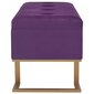 vidaXL sols ar kasti, 105 cm, violets samts cena un informācija | Apavu skapji, apavu plaukti, priekšnama soliņi | 220.lv
