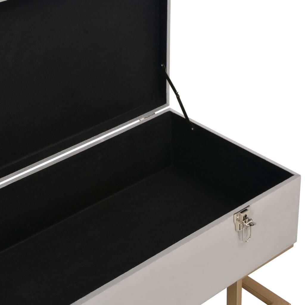 vidaXL sols ar kasti, 105 cm, pelēks samts cena un informācija | Apavu skapji, apavu plaukti, priekšnama soliņi | 220.lv