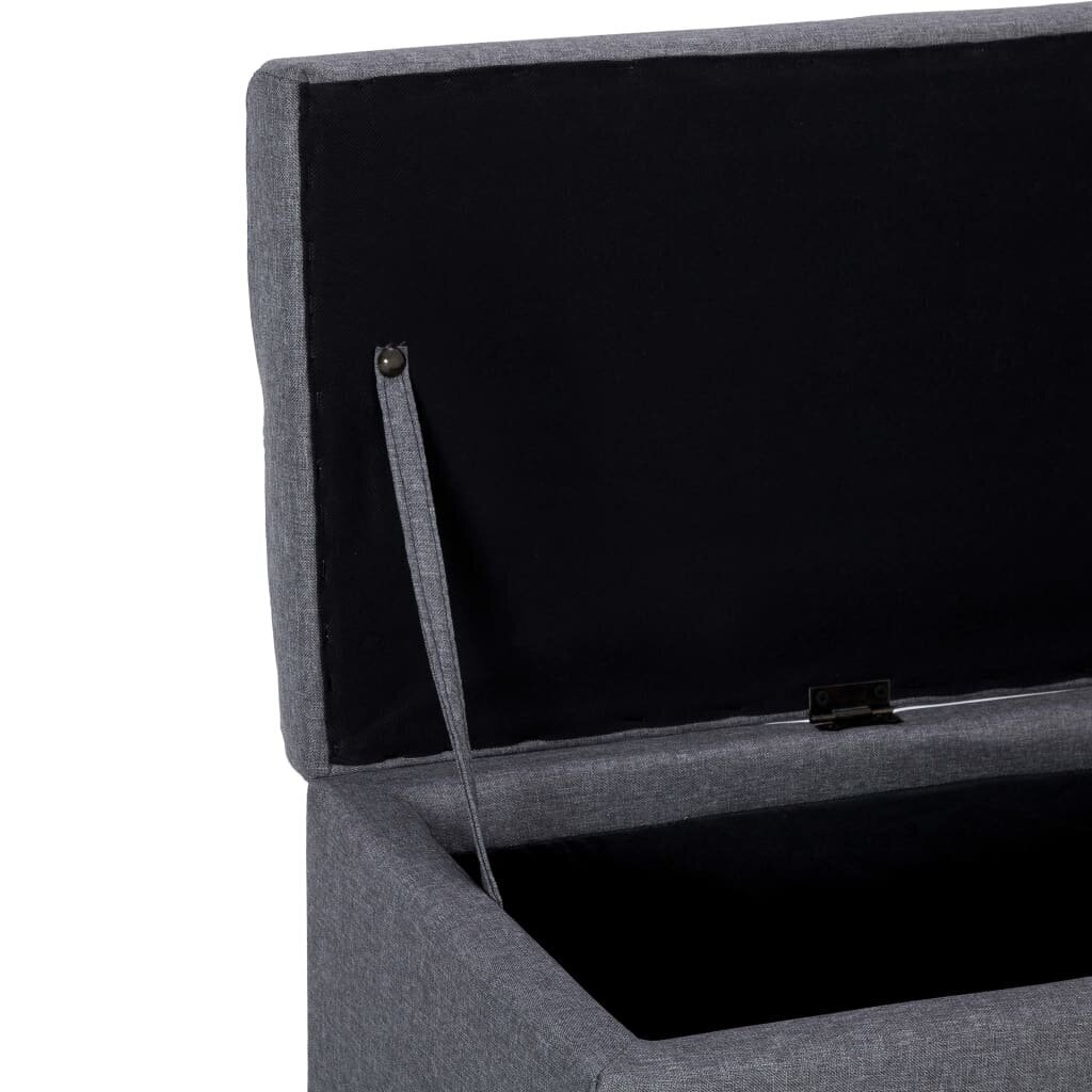 vidaXL sols ar kasti, 116 cm, gaiši pelēks poliesters цена и информация | Apavu skapji, apavu plaukti, priekšnama soliņi | 220.lv