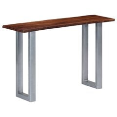 vidaXL konsoles galdiņš, 115x35x76 cm, akācijas masīvkoks un dzelzs cena un informācija | Konsoles galdiņi | 220.lv