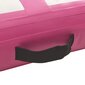 vidaXL piepūšams vingrošanas paklājs ar pumpi, 400x100x15 cm, rozā PVC cena un informācija | Vingrošanas paklāji | 220.lv