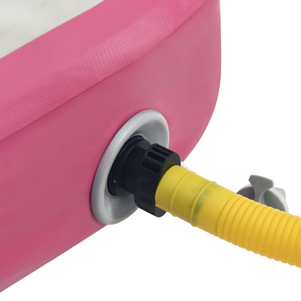 vidaXL piepūšams vingrošanas paklājs ar pumpi, 500x100x15 cm, rozā PVC cena un informācija | Vingrošanas paklāji | 220.lv