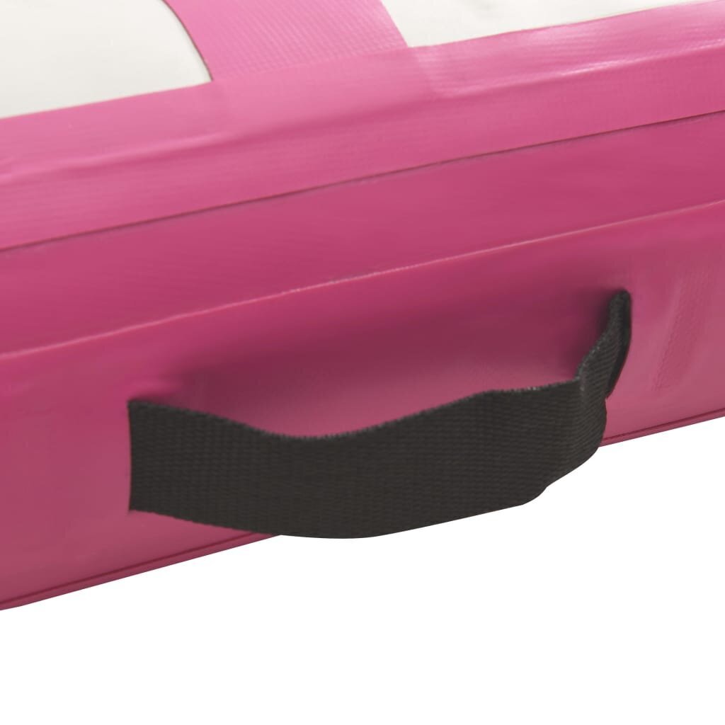 vidaXL piepūšams vingrošanas paklājs ar pumpi, 600x100x15 cm, rozā PVC cena un informācija | Vingrošanas paklāji | 220.lv