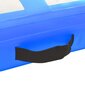 vidaXL piepūšams vingrošanas paklājs ar pumpi, 600x100x15 cm, zils PVC cena un informācija | Vingrošanas paklāji | 220.lv