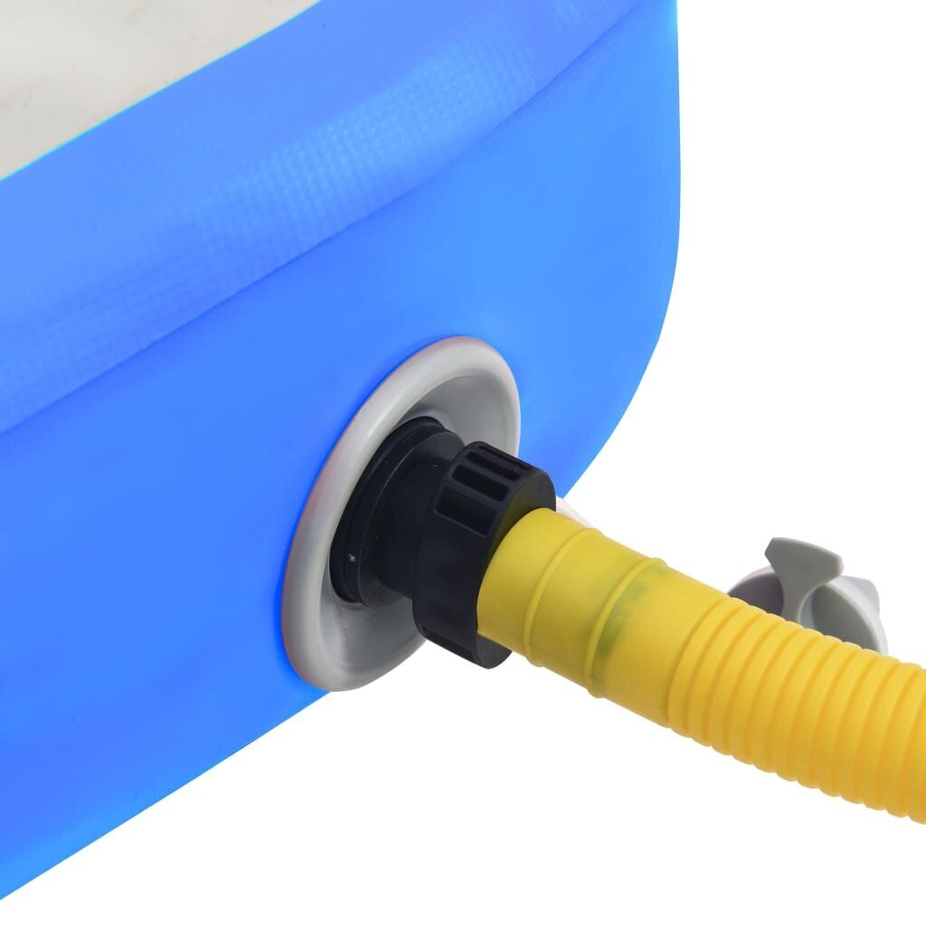 vidaXL piepūšams vingrošanas paklājs ar pumpi, 600x100x15 cm, zils PVC cena un informācija | Vingrošanas paklāji | 220.lv