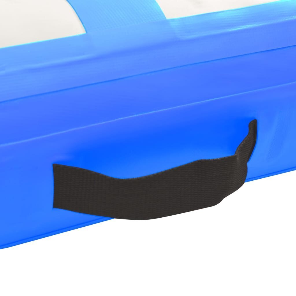 vidaXL piepūšams vingrošanas paklājs ar pumpi, 200x200x20 cm, zils PVC cena un informācija | Vingrošanas paklāji | 220.lv