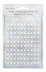 Pašlīmējošas pērles 5 mm, 100 gab., baltas cena un informācija | Rotu veidošana, pērļošana | 220.lv