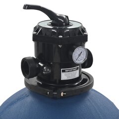 vidaXL baseina smilšu filtrs ar 6 pozīciju vārstu, 560 mm, zils цена и информация | Фильтры для бассейнов | 220.lv