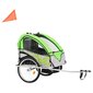 vidaXL bērnu velo piekabe, ratiņi, zaļi ar pelēku цена и информация | Velosipēdu piekabes, rati | 220.lv