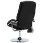 vidaXL masāžas krēsls ar kāju soliņu, atgāžams, melna mākslīgā āda cena un informācija | Atpūtas krēsli | 220.lv