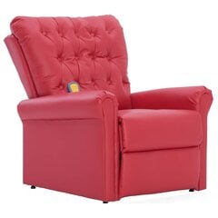 vidaXL masāžas krēsls, atgāžams, sarkana mākslīgā āda цена и информация | Кресла в гостиную | 220.lv