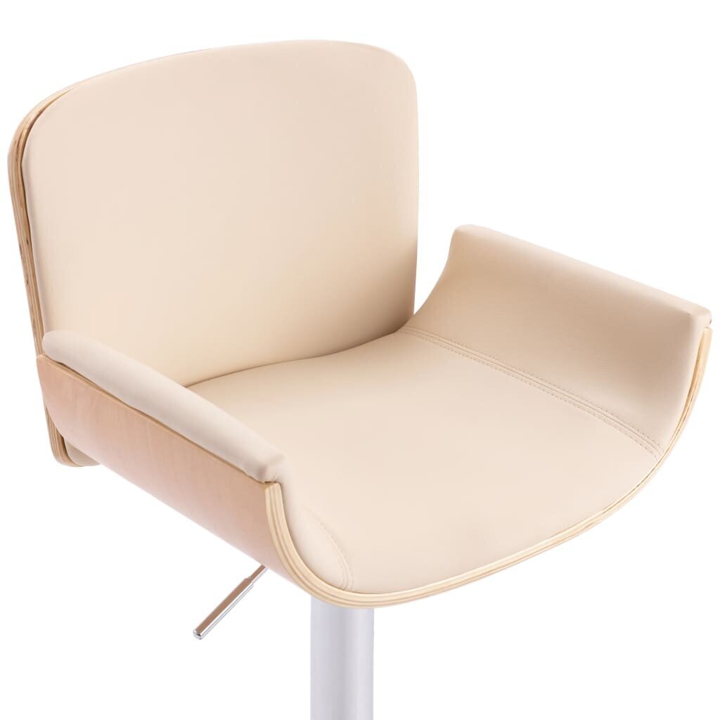 vidaXL bāra krēsls, krēmkrāsas mākslīgā āda cena un informācija | Virtuves un ēdamistabas krēsli | 220.lv