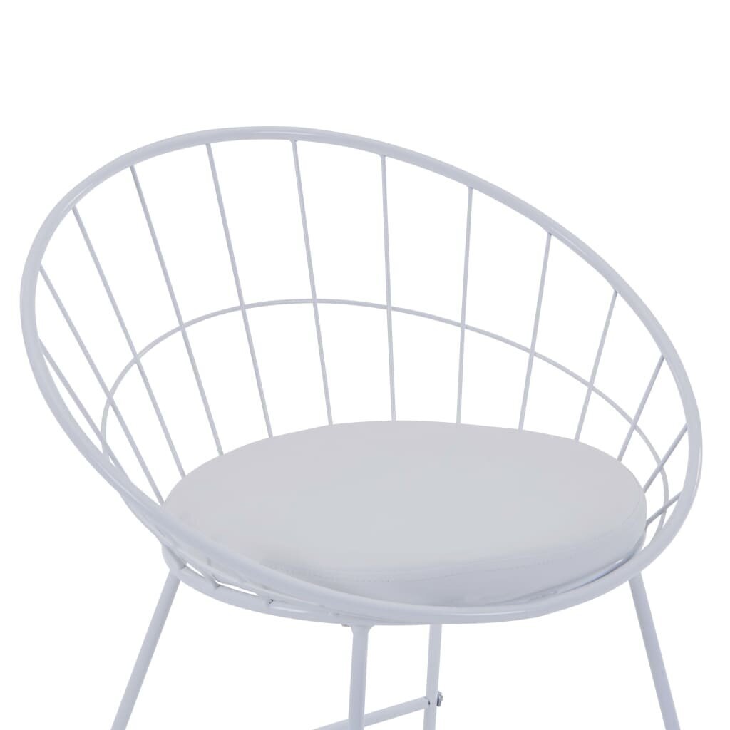 vidaXL bāra krēsli, 2 gab., balta mākslīgā āda cena un informācija | Virtuves un ēdamistabas krēsli | 220.lv
