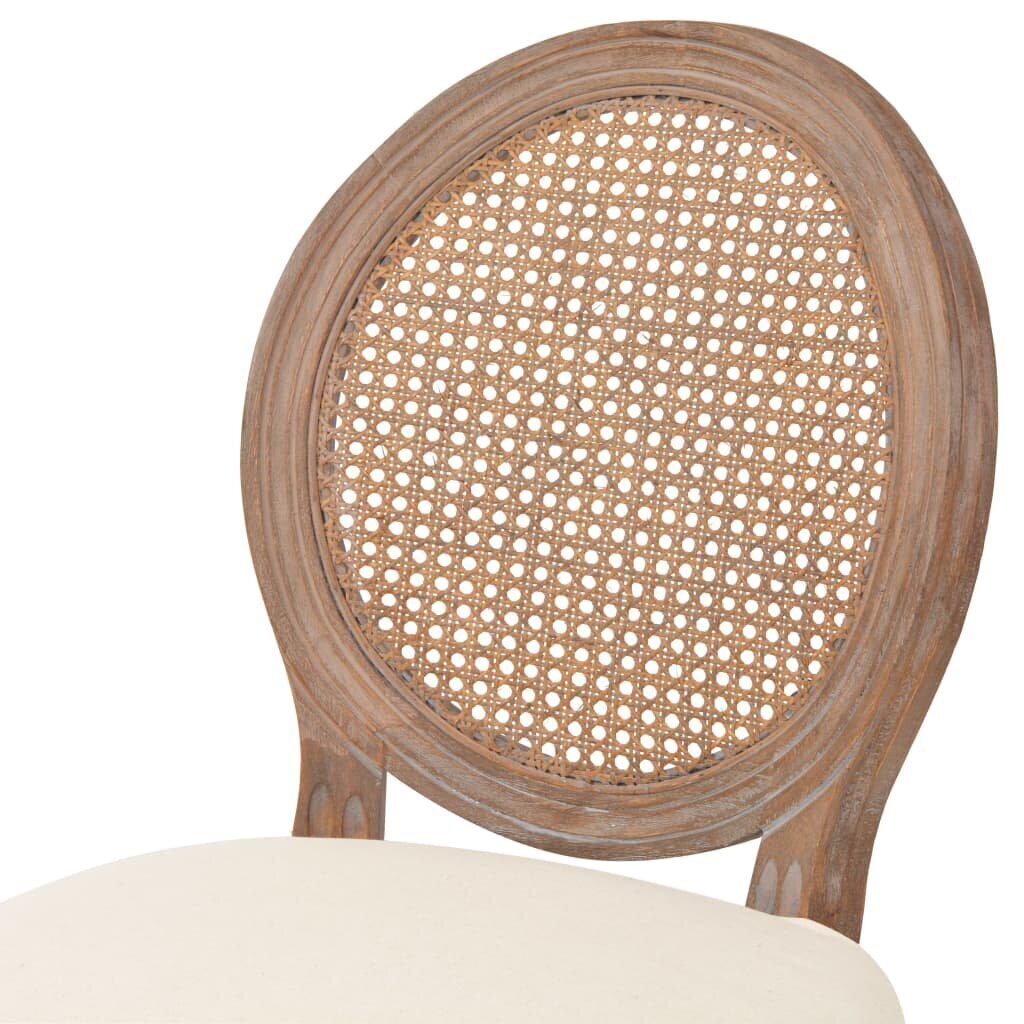 vidaXL bāra krēsli, 2 gab., balts lins cena un informācija | Virtuves un ēdamistabas krēsli | 220.lv