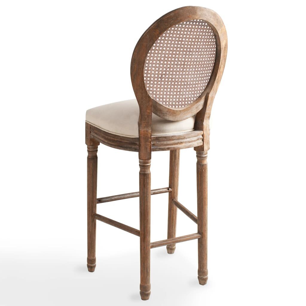 vidaXL bāra krēsli, 2 gab., balts lins цена и информация | Virtuves un ēdamistabas krēsli | 220.lv