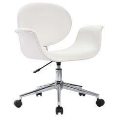 vidaXL biroja krēsls, balta mākslīgā āda цена и информация | Офисные кресла | 220.lv