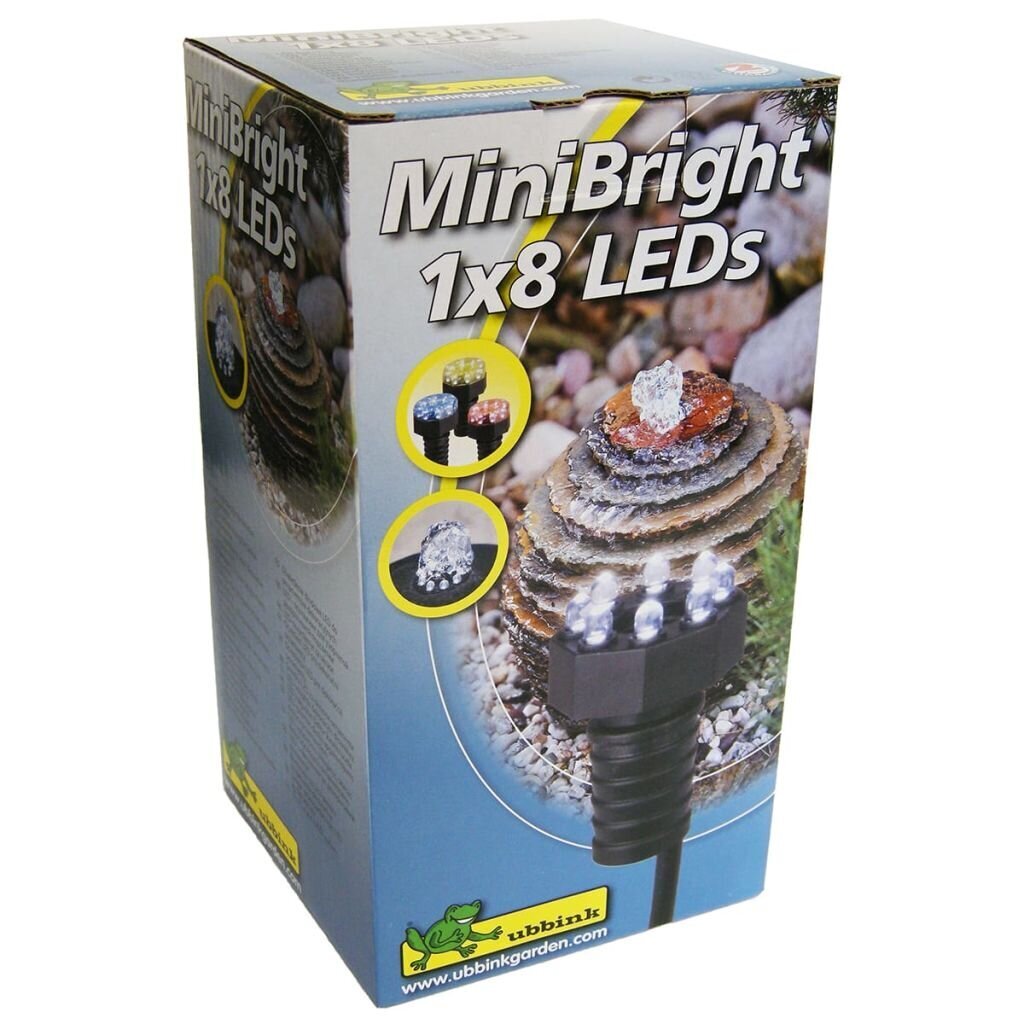 Ubbink zemūdens dīķa lampa MiniBright, 1x8 LED, 1354018 cena un informācija | Dārza baseini un to kopšanas līdzekļi | 220.lv