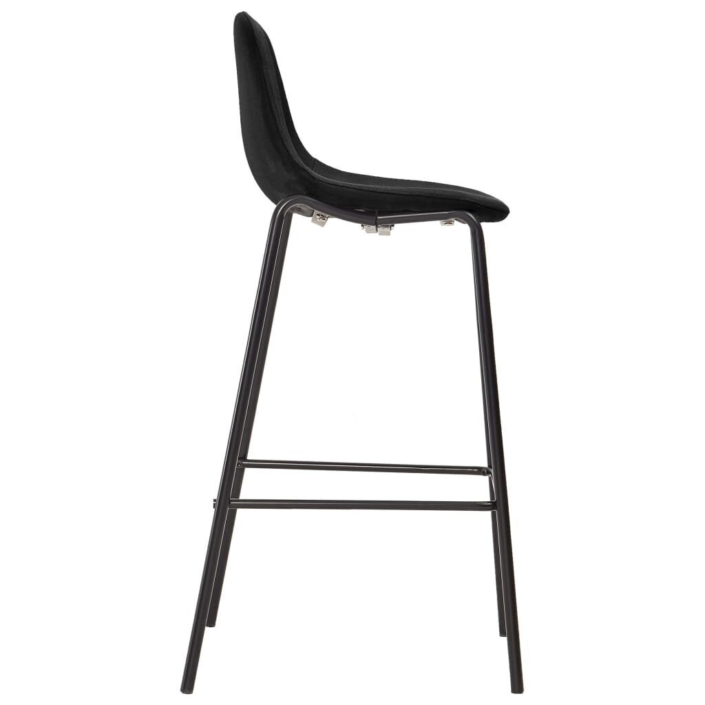 vidaXL bāra krēsli, 4 gab., melns audums cena un informācija | Virtuves un ēdamistabas krēsli | 220.lv
