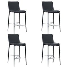 vidaXL bāra krēsli, 4 gab., melna mākslīgā āda cena un informācija | Virtuves un ēdamistabas krēsli | 220.lv