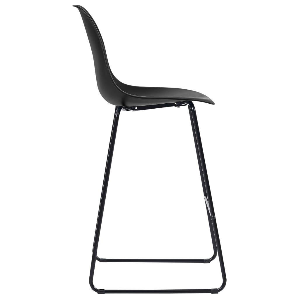vidaXL bāra krēsli, 4 gab., melna plastmasa цена и информация | Virtuves un ēdamistabas krēsli | 220.lv
