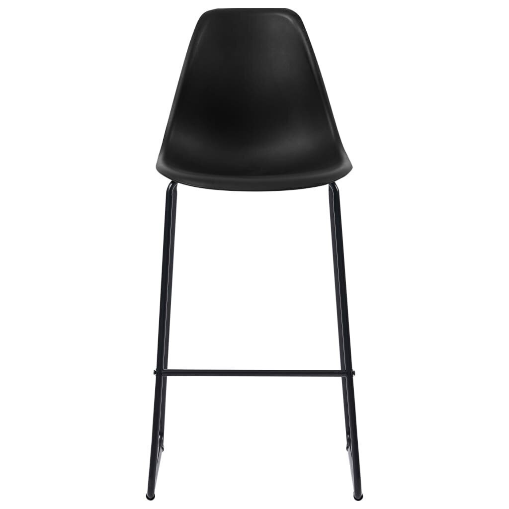 vidaXL bāra krēsli, 4 gab., melna plastmasa cena un informācija | Virtuves un ēdamistabas krēsli | 220.lv
