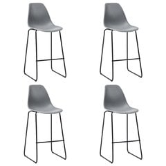 vidaXL bāra krēsli, 4 gab., pelēka plastmasa cena un informācija | Virtuves un ēdamistabas krēsli | 220.lv