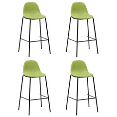 vidaXL bāra krēsli, 4 gab., zaļš audums cena un informācija | Virtuves un ēdamistabas krēsli | 220.lv