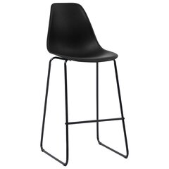 vidaXL bāra krēsli, 6 gab., melna plastmasa cena un informācija | Virtuves un ēdamistabas krēsli | 220.lv