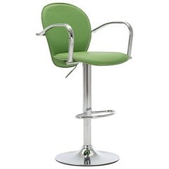 vidaXL bāra krēsls ar roku balstiem, zaļa mākslīgā āda цена и информация | Стулья для кухни и столовой | 220.lv