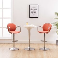 vidaXL bāra krēsli ar roku balstiem, 2 gab., oranža mākslīgā āda цена и информация | Стулья для кухни и столовой | 220.lv