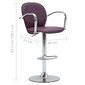 vidaXL bāra krēsli ar roku balstiem, 2 gab., violeta mākslīgā āda цена и информация | Virtuves un ēdamistabas krēsli | 220.lv