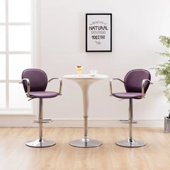 vidaXL bāra krēsli ar roku balstiem, 2 gab., violeta mākslīgā āda cena un informācija | Virtuves un ēdamistabas krēsli | 220.lv