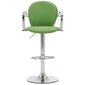 vidaXL bāra krēsli ar roku balstiem, 2 gab., zaļa mākslīgā āda цена и информация | Virtuves un ēdamistabas krēsli | 220.lv
