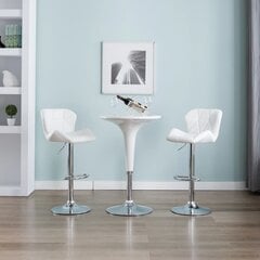 vidaXL bāra krēsli, 2 gab., balta mākslīgā āda cena un informācija | Virtuves un ēdamistabas krēsli | 220.lv