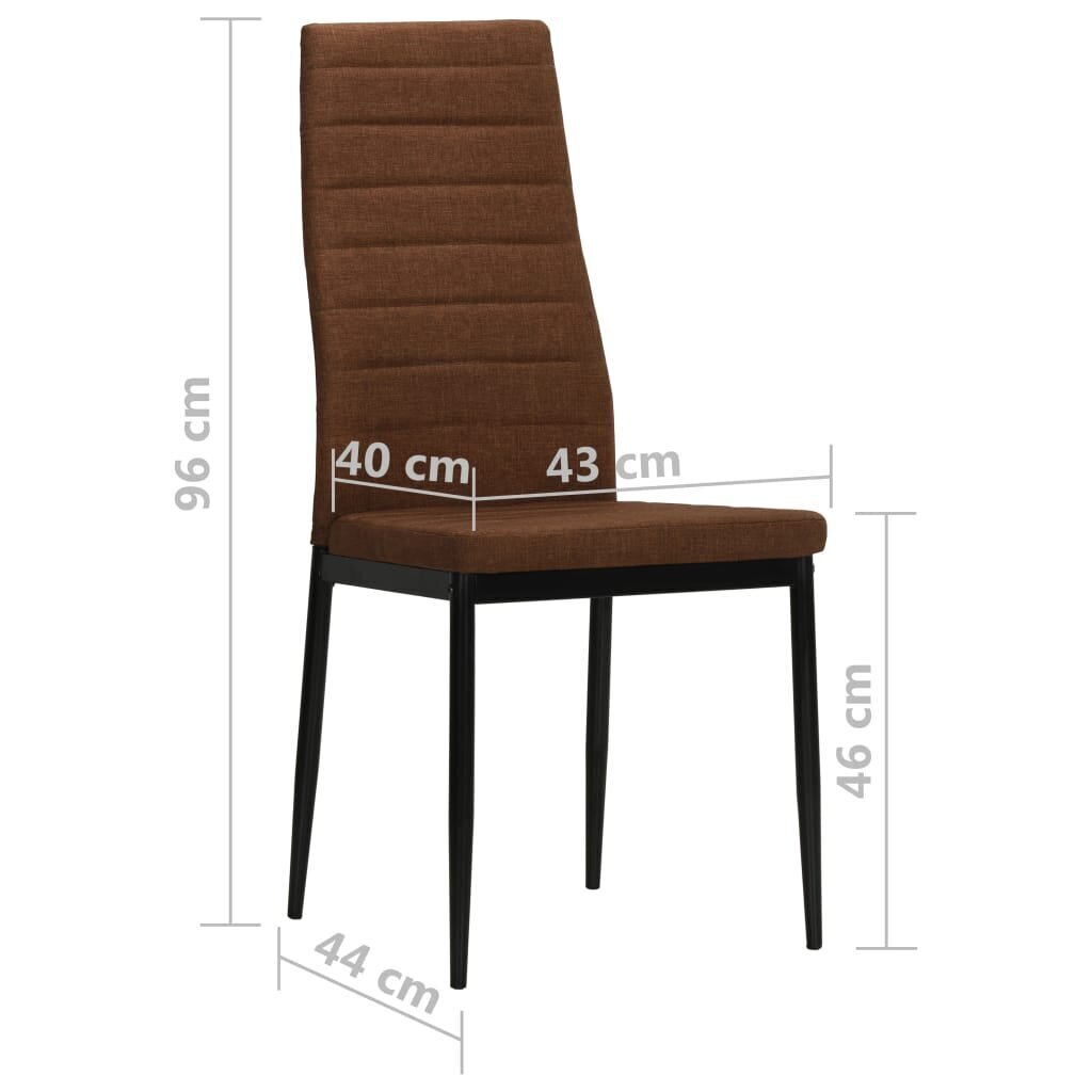 vidaXL virtuves krēsli, 2 gab., brūns audums cena un informācija | Virtuves un ēdamistabas krēsli | 220.lv