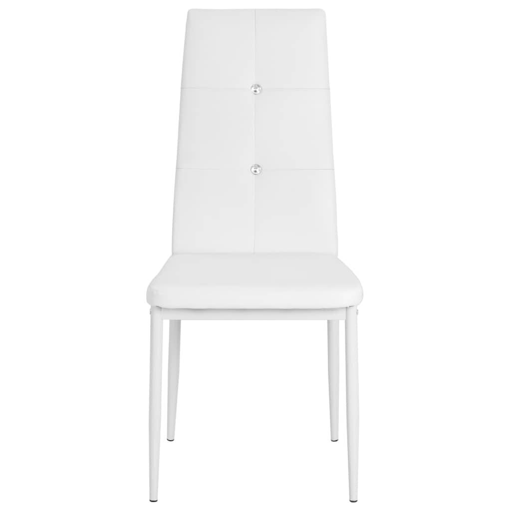 vidaXL virtuves krēsli, 4 gab., balta mākslīgā āda cena un informācija | Virtuves un ēdamistabas krēsli | 220.lv