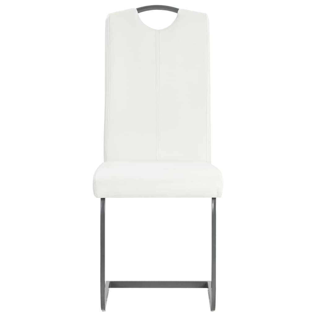 vidaXL konsoles virtuves krēsli, 4 gab., balta mākslīgā āda цена и информация | Virtuves un ēdamistabas krēsli | 220.lv