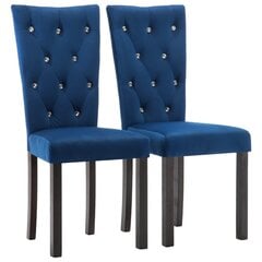 vidaXL virtuves krēsli, 2 gab., tumši zils samts cena un informācija | Virtuves un ēdamistabas krēsli | 220.lv