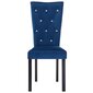 vidaXL virtuves krēsli, 4 gab., tumši zils samts цена и информация | Virtuves un ēdamistabas krēsli | 220.lv