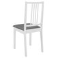 vidaXL virtuves krēsli ar matračiem, 4 gab., balts masīvkoks цена и информация | Virtuves un ēdamistabas krēsli | 220.lv