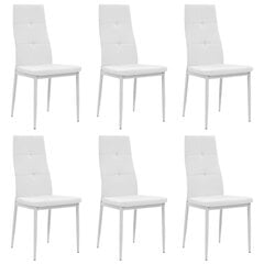 vidaXL Обеденные стулья, 6 шт., белый цвет, искусственная кожа  цена и информация | Стулья для кухни и столовой | 220.lv