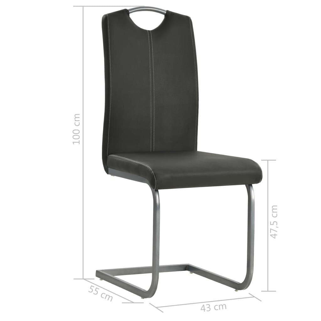 vidaXL konsoles virtuves krēsli, 6 gab., pelēka mākslīgā āda cena un informācija | Virtuves un ēdamistabas krēsli | 220.lv