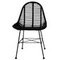 vidaXL virtuves krēsli, 6 gab., melna dabīga rotangpalma cena un informācija | Virtuves un ēdamistabas krēsli | 220.lv